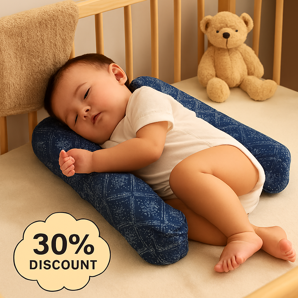 Soft Baby Sleeping Pillow With Neck Support | Comfortable Newborn Pillow For Head & Neck Protection | Printed Baby Sleep Cushion