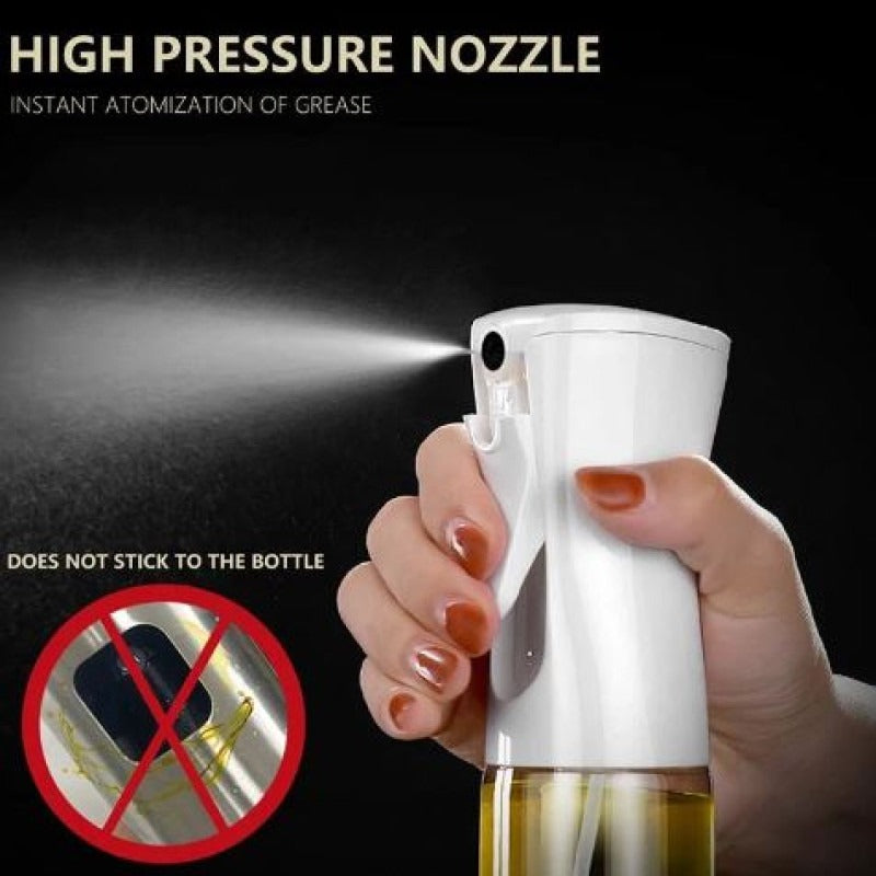 Edible Oil Spray Bottle | 220ml Glass Bottle | With Brush | Refillable | For Air Fryer, Baking & Grilling ( Random Colour)