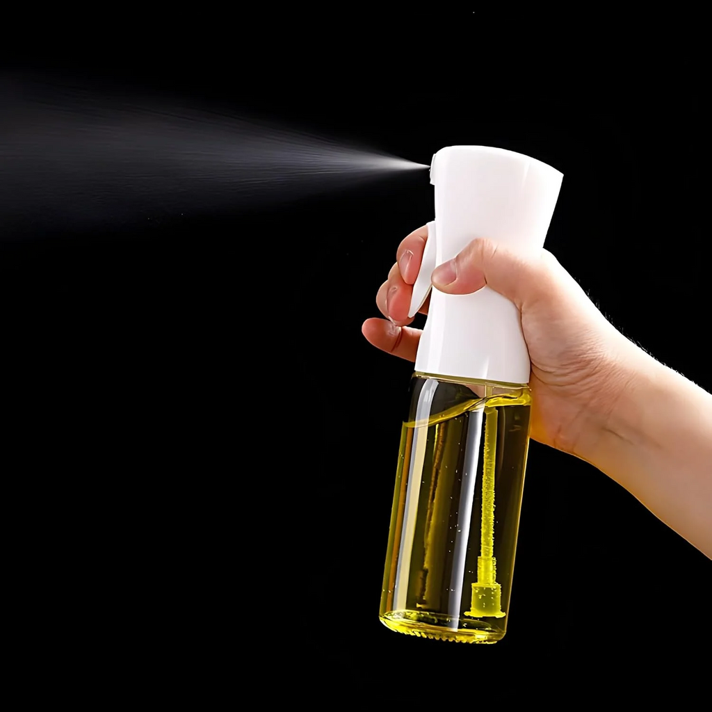 Edible Oil Spray Bottle | 220ml Glass Bottle | With Brush | Refillable | For Air Fryer, Baking & Grilling ( Random Colour)