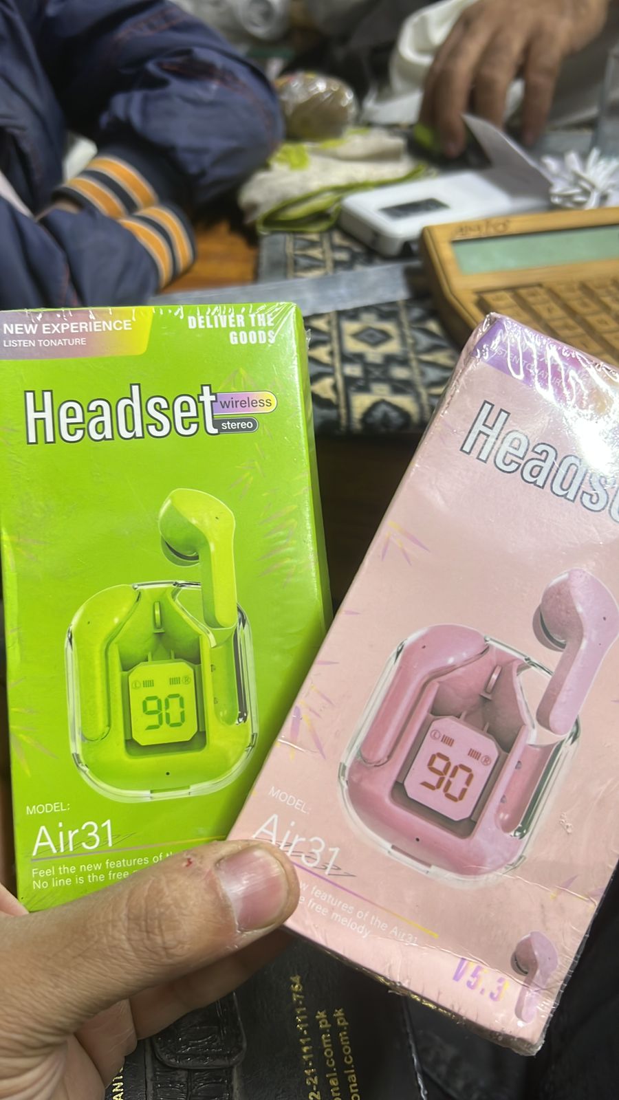Air 31 Wireless Earbuds with Transparent Crystal Case, Bluetooth 5.3, Type-C Charging (Random Color)