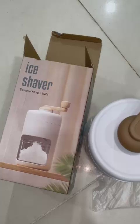 Manual Ice Shaver & Gola Ganda Maker – Portable Ice Crusher Machine for Home Use with Stainless Steel Blades
