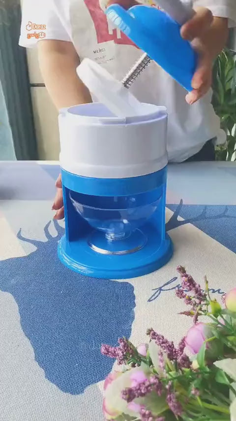 Manual Ice Shaver & Gola Ganda Maker – Portable Ice Crusher Machine for Home Use with Stainless Steel Blades